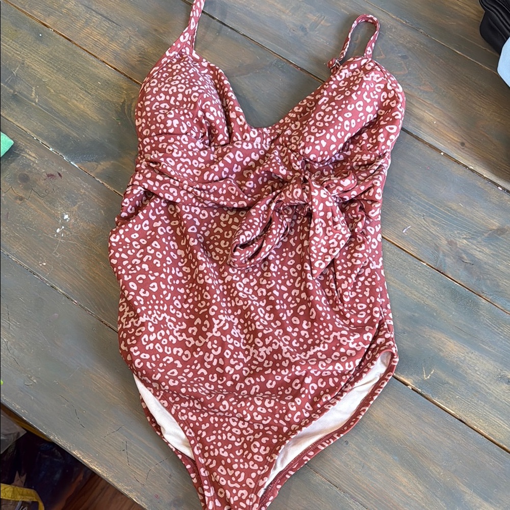 Isabel Maternity by Ingrid & Isabel Red Leopard One-Piece Swimsuit